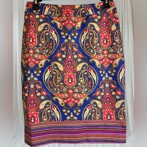 Merona Jewel Tone Paisley Stretch Pencil Skirt NEW WITH TAGS